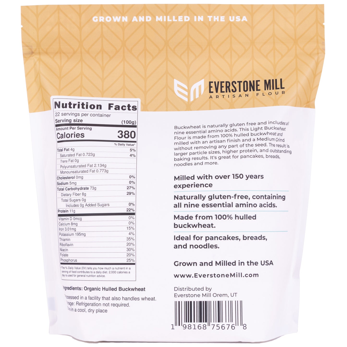 Buckwheat Flour | 5 LBS | Premium Quality Organic | Light/White | Medium Grind