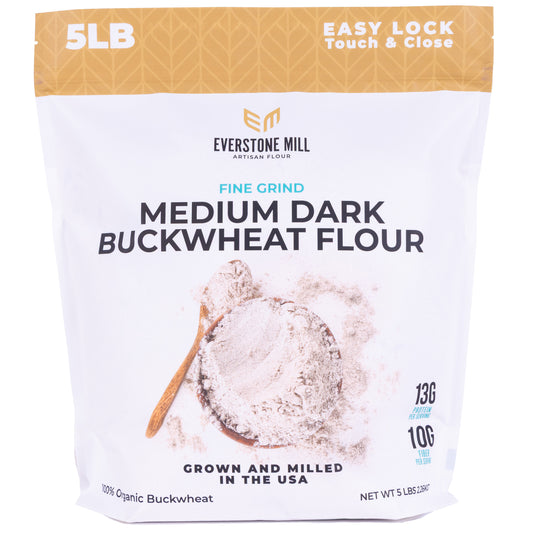 Buckwheat Flour | 5 LBS | Premium Quality Organic | Medium Dark | Fine Grind
